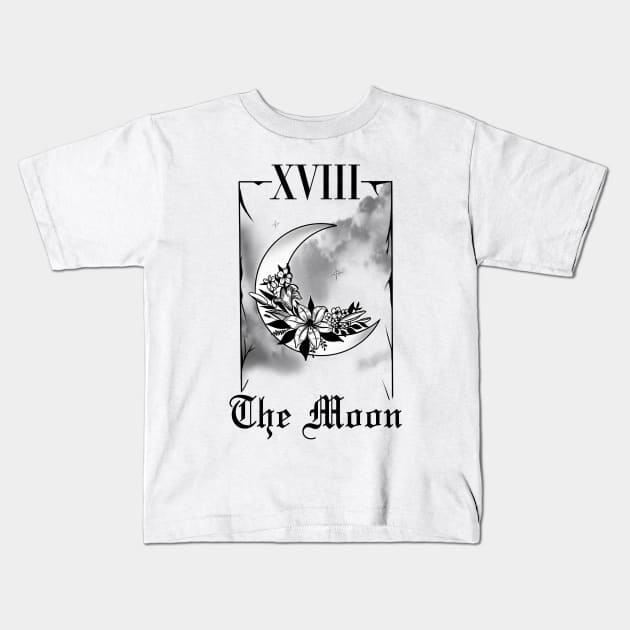 The Moon (W) Kids T-Shirt by tokyorosetattoo